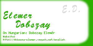 elemer dobszay business card